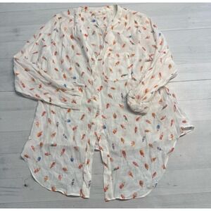 Zac & Rachel women's ice cream cone popsicle button down shirt large